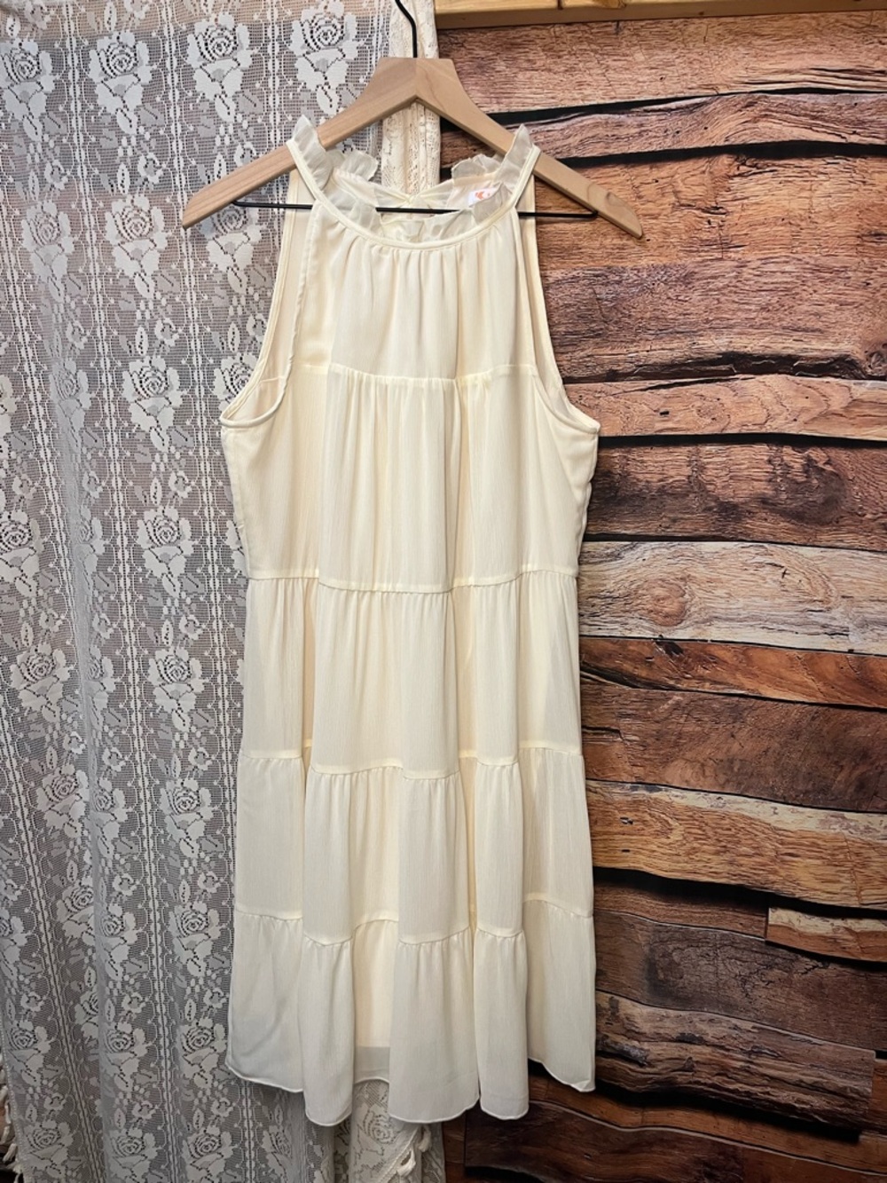 Kirundo Women's Cream Tiered Halter Dress (rack) - Picture 2 of 10